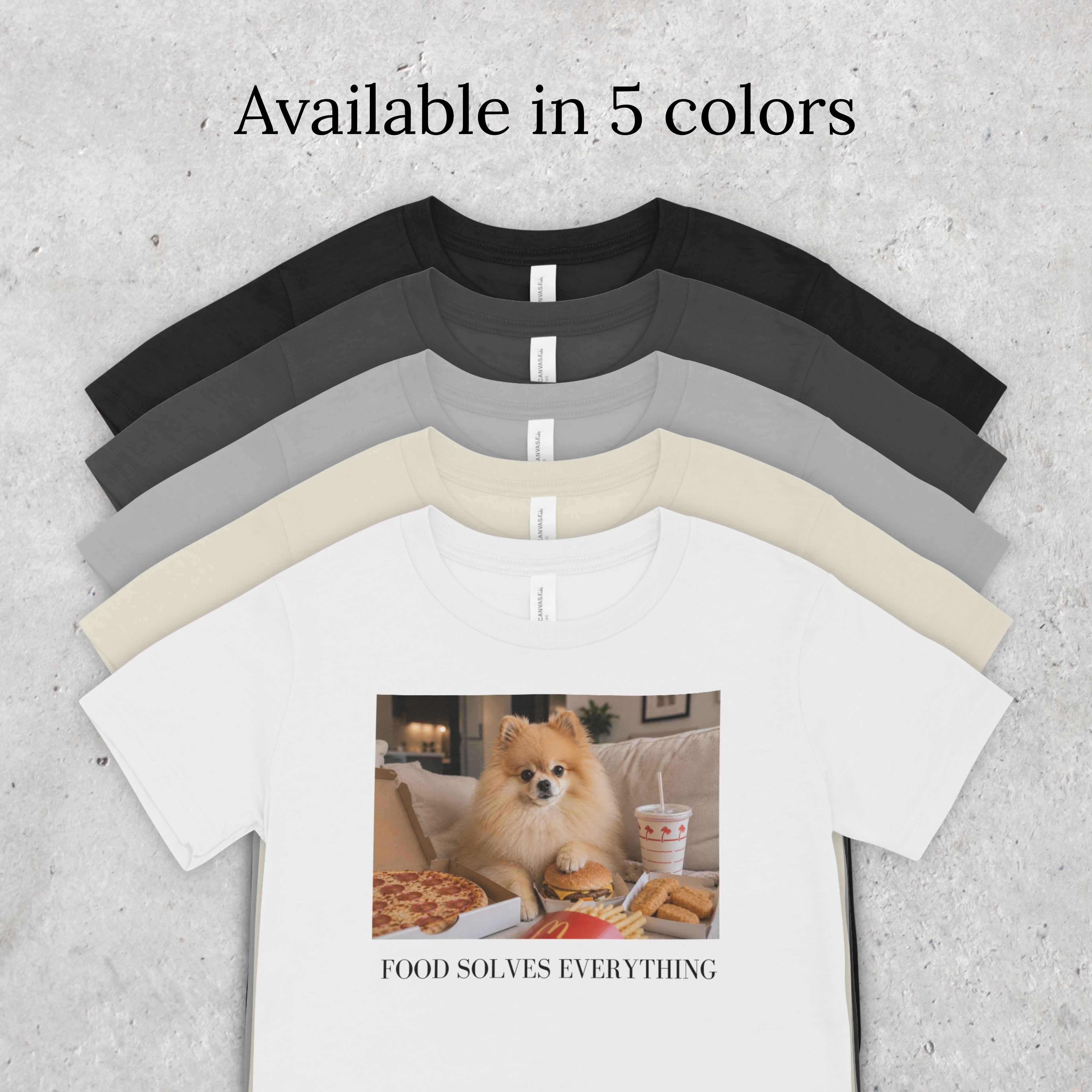 Pomeranian Dog Food Solves Everything Shirt | Funny Dog Lover Tee