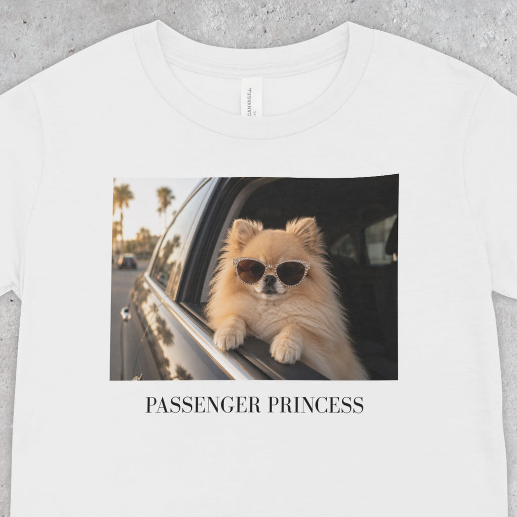 Passenger Princess Pomeranian Shirt | Dog Lover Road Trip Tee