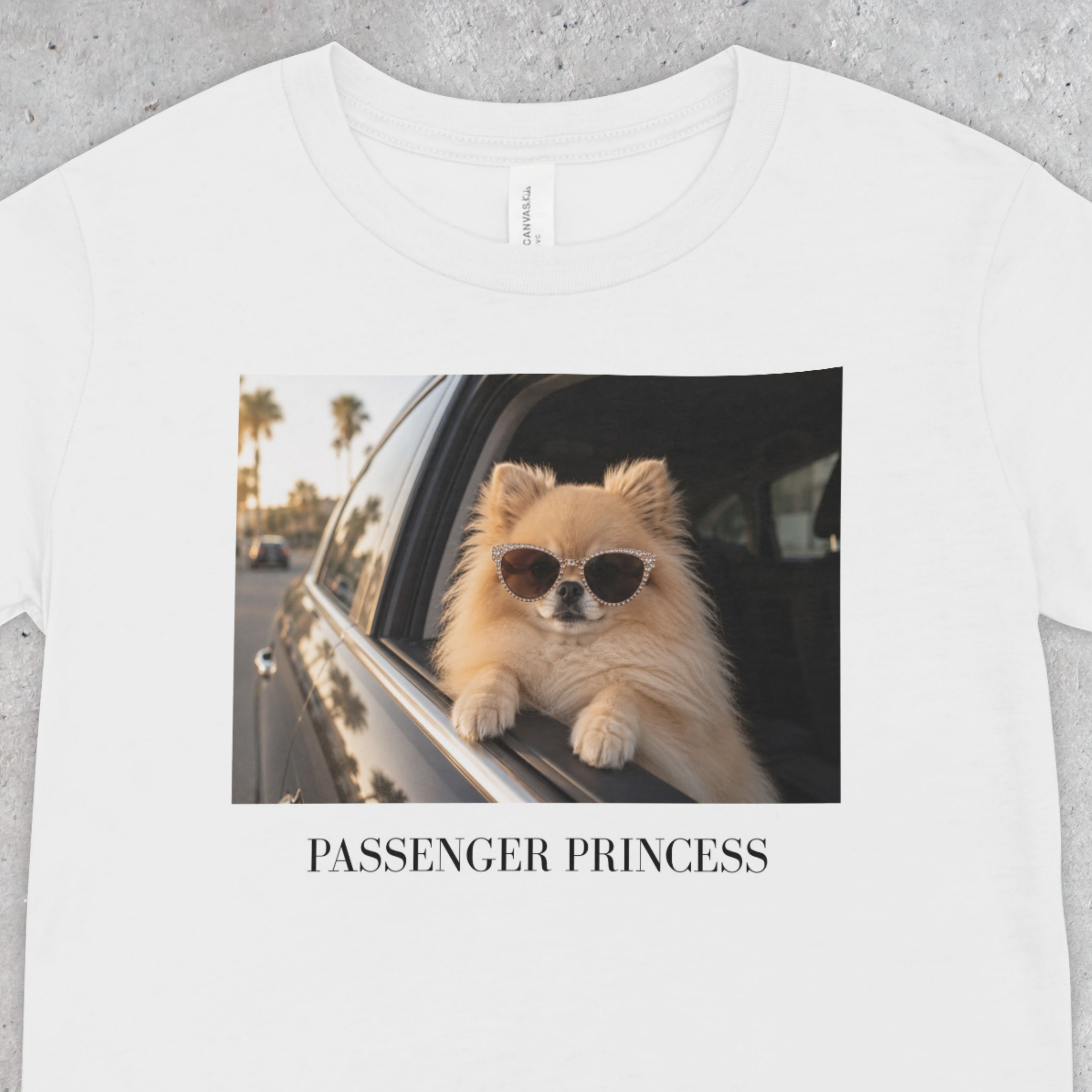 Passenger Princess Pomeranian Shirt | Dog Lover Road Trip Tee