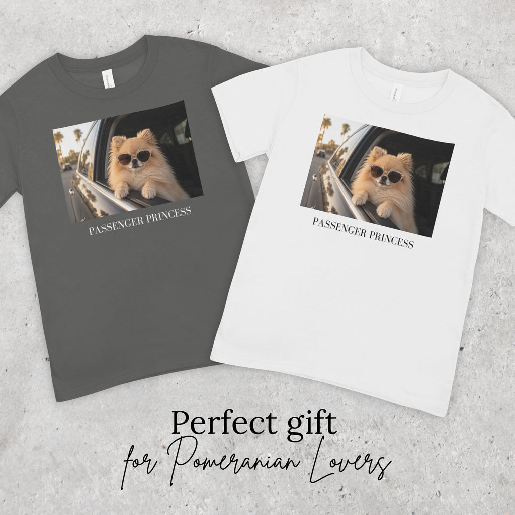 Passenger Princess Pomeranian Shirt | Dog Lover Road Trip Tee