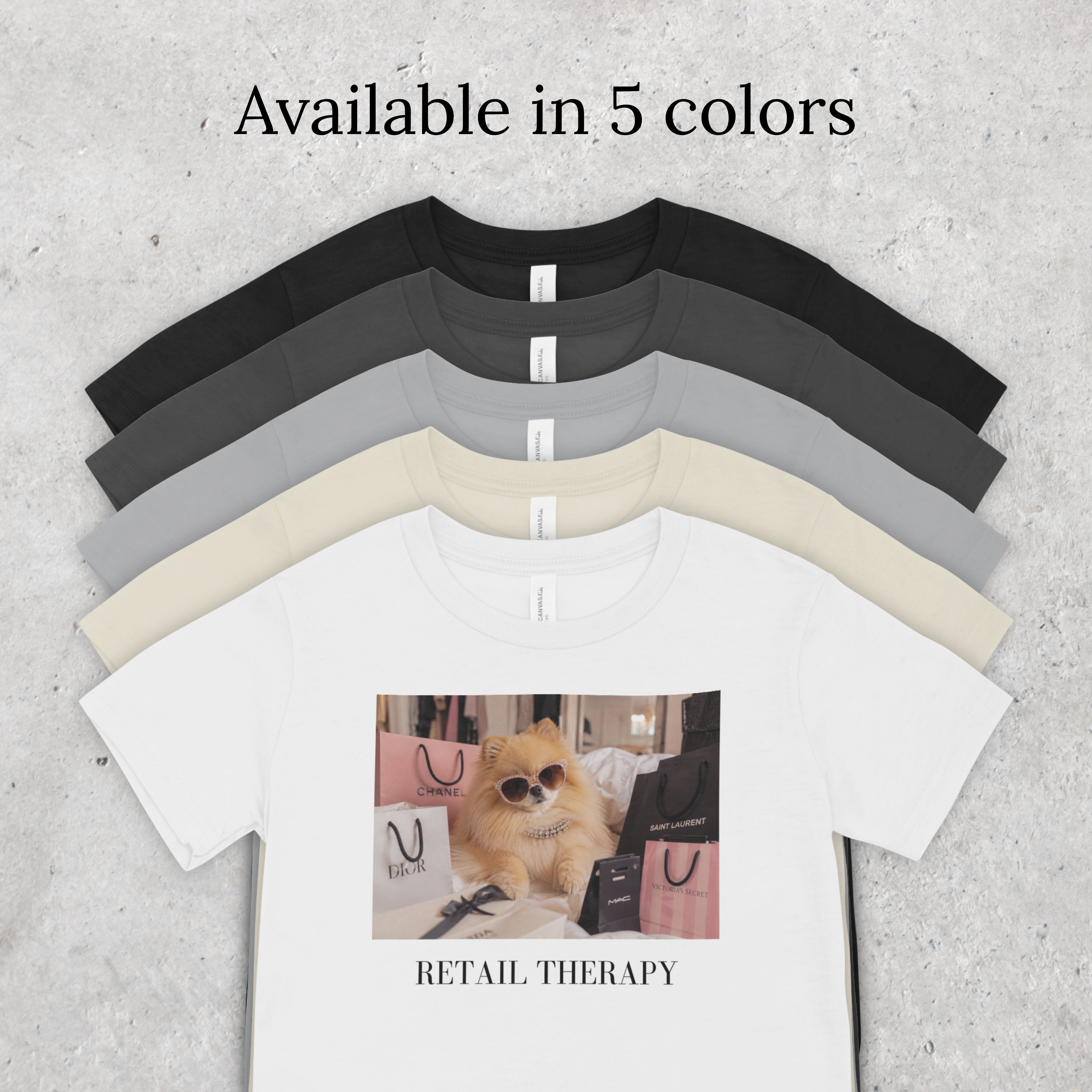 Pomeranian Dog Retail Therapy Shirt | Fluffy Dog Lover Fashion Tee