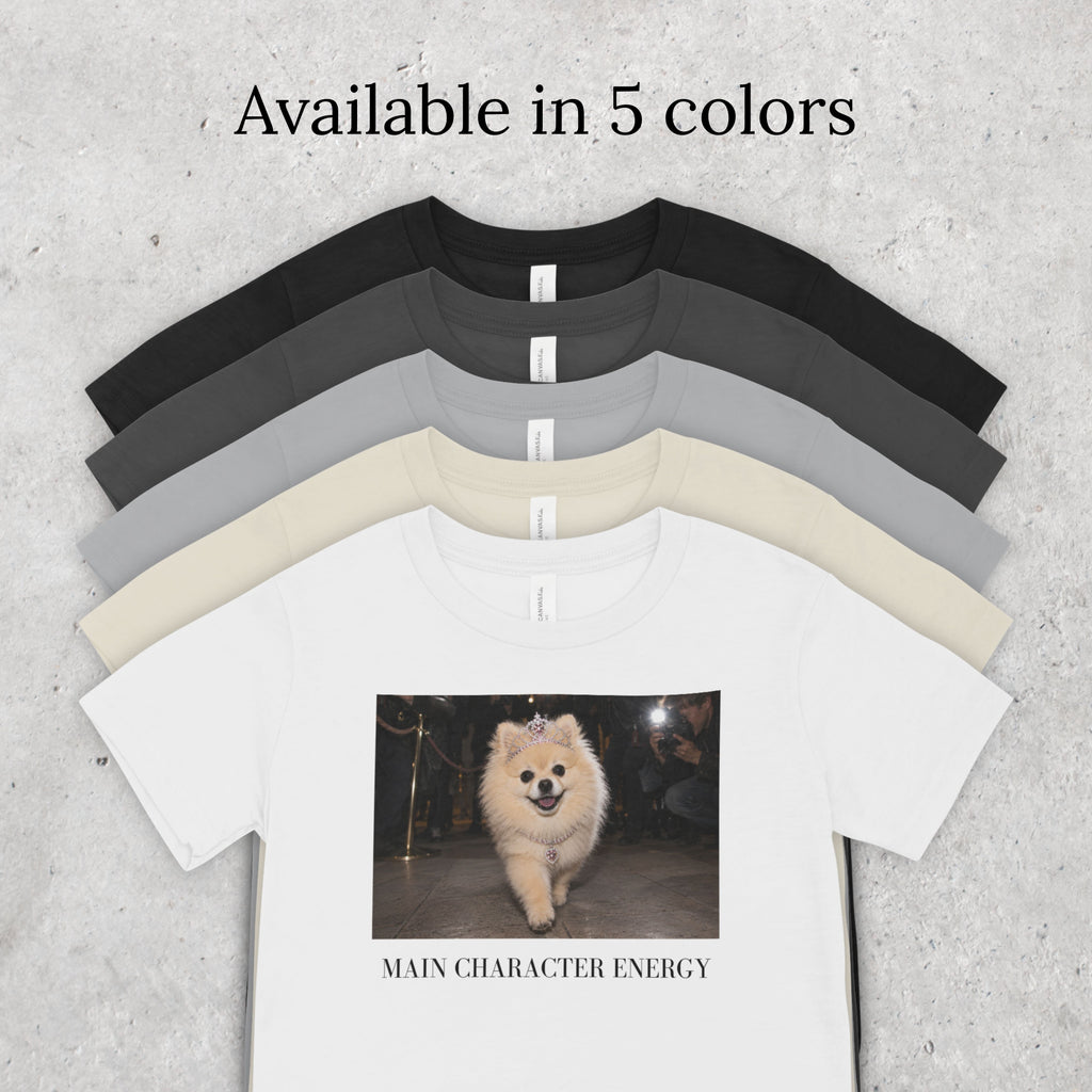 Main Character Energy Pomeranian T-Shirt | Dog Mom, Coquette, Y2K Fashion Tee