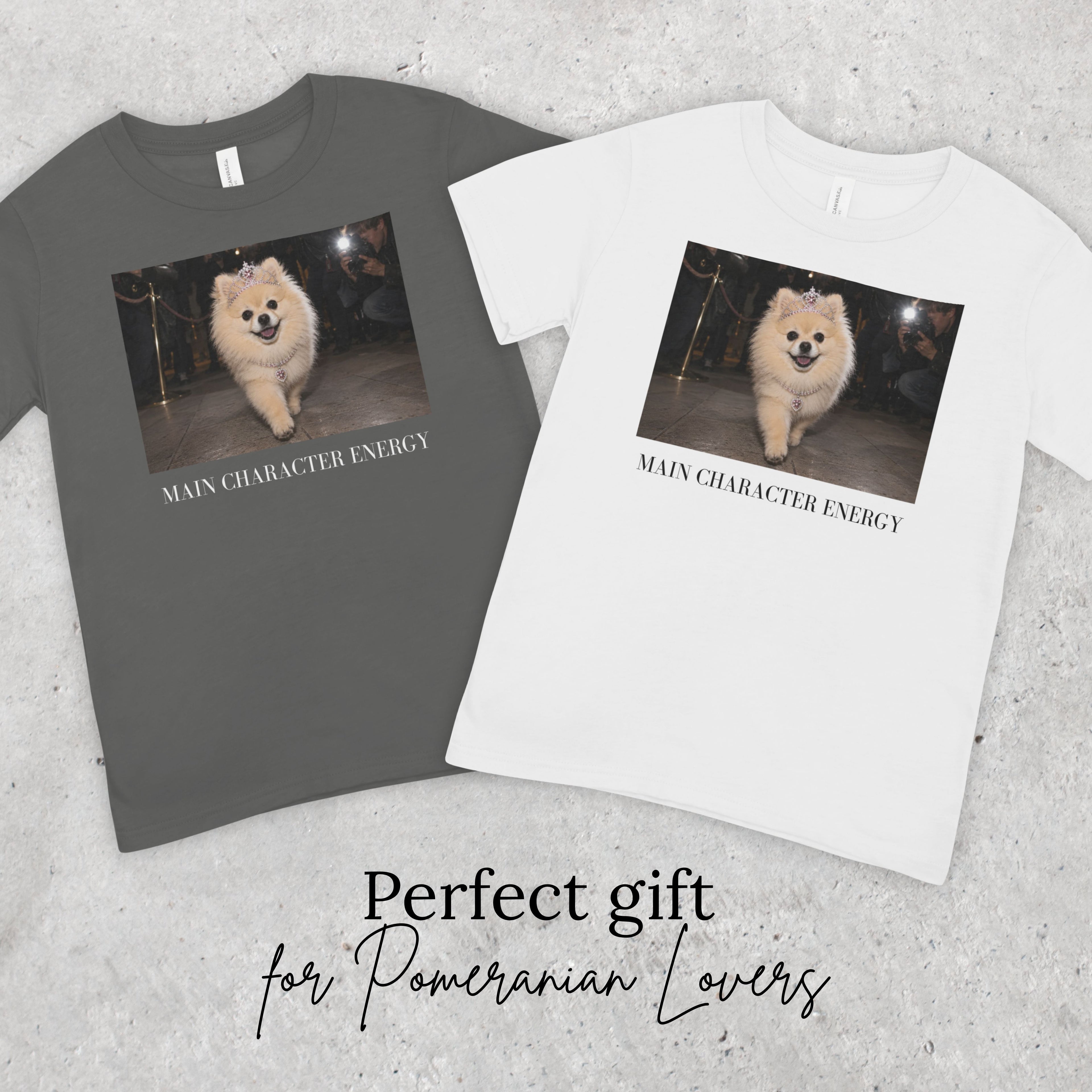 Main Character Energy Pomeranian T-Shirt | Dog Mom, Coquette, Y2K Fashion Tee