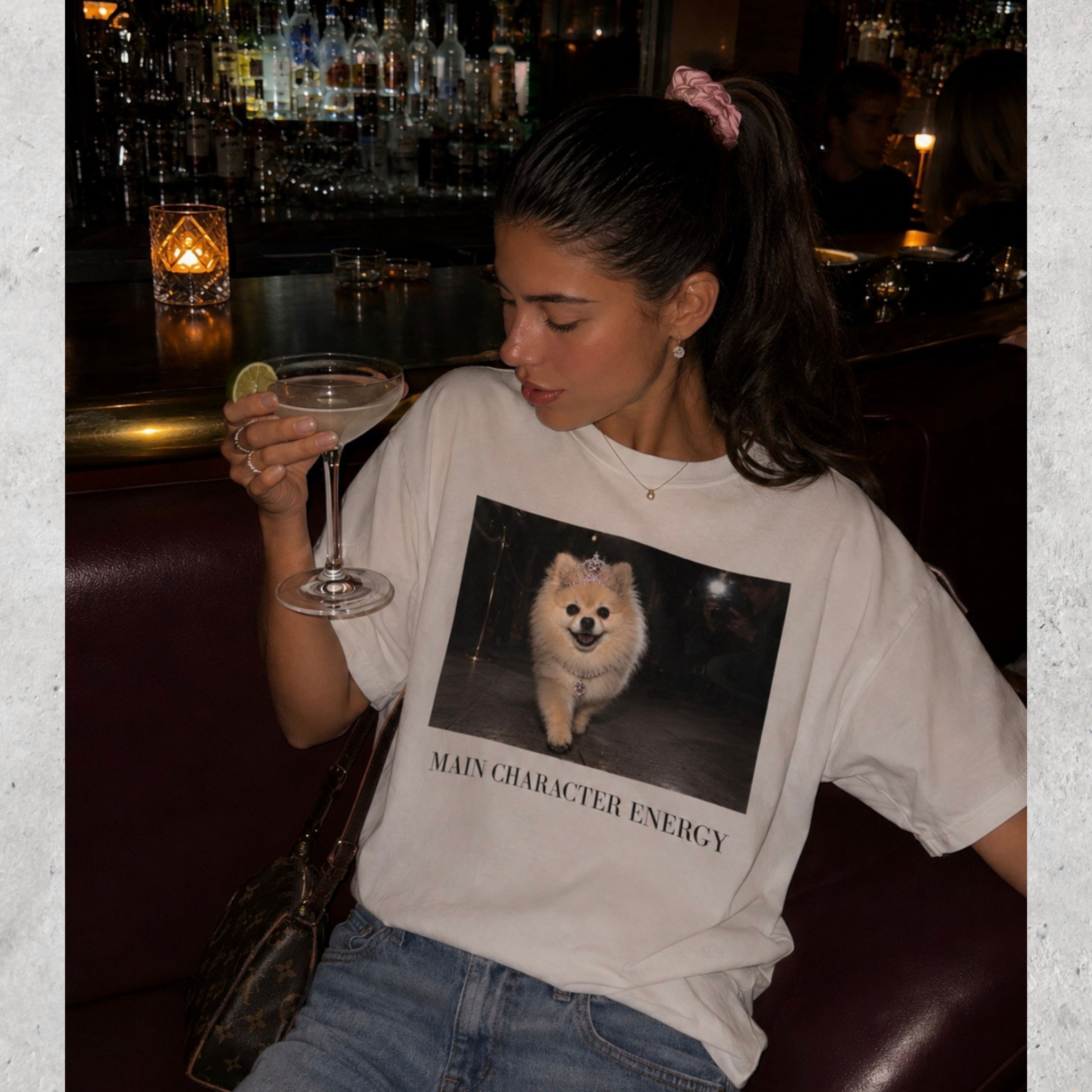 Main Character Energy Pomeranian T-Shirt | Dog Mom, Coquette, Y2K Fashion Tee