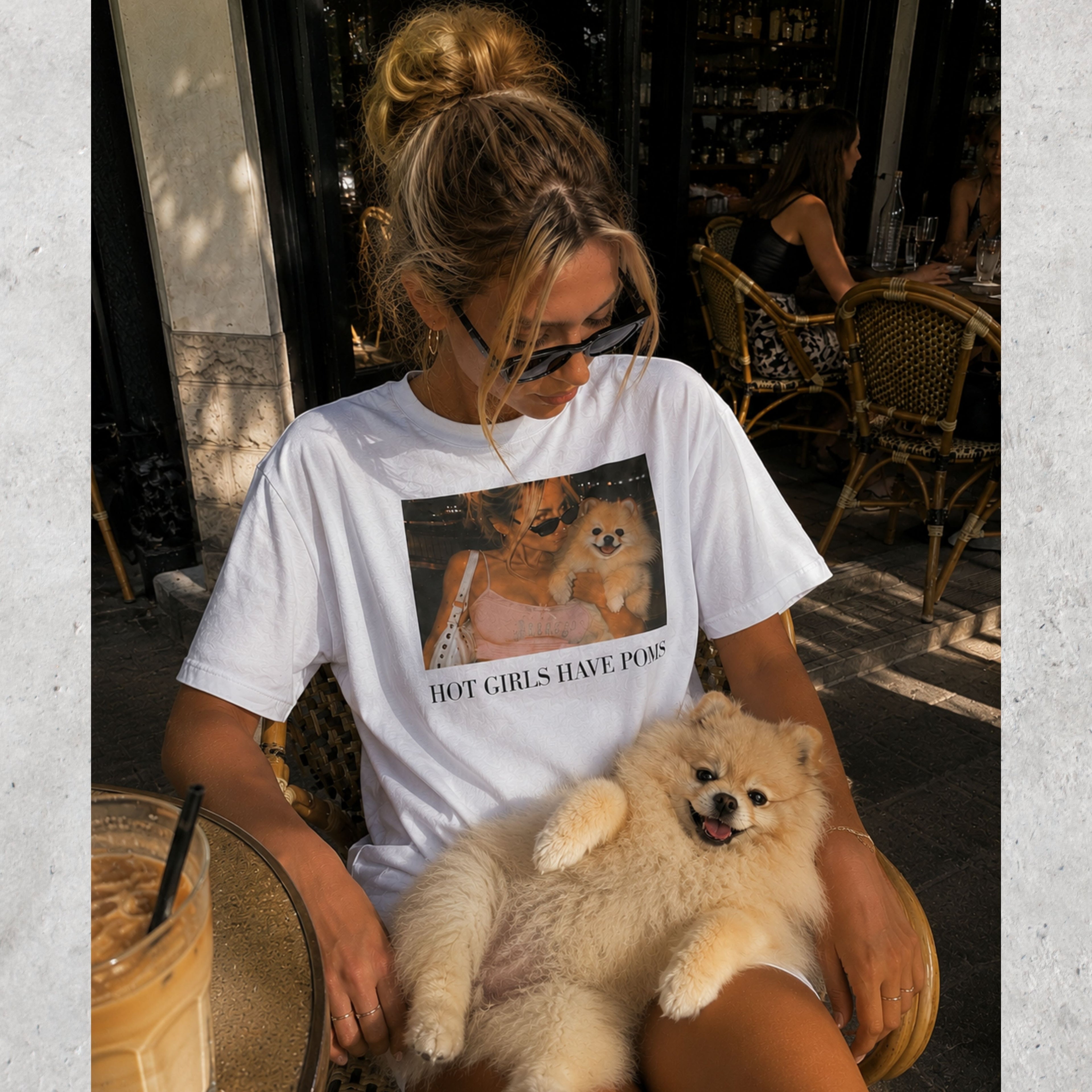 Hot Girls Have Poms T-Shirt | Y2K Pomeranian Dog Mom Tee