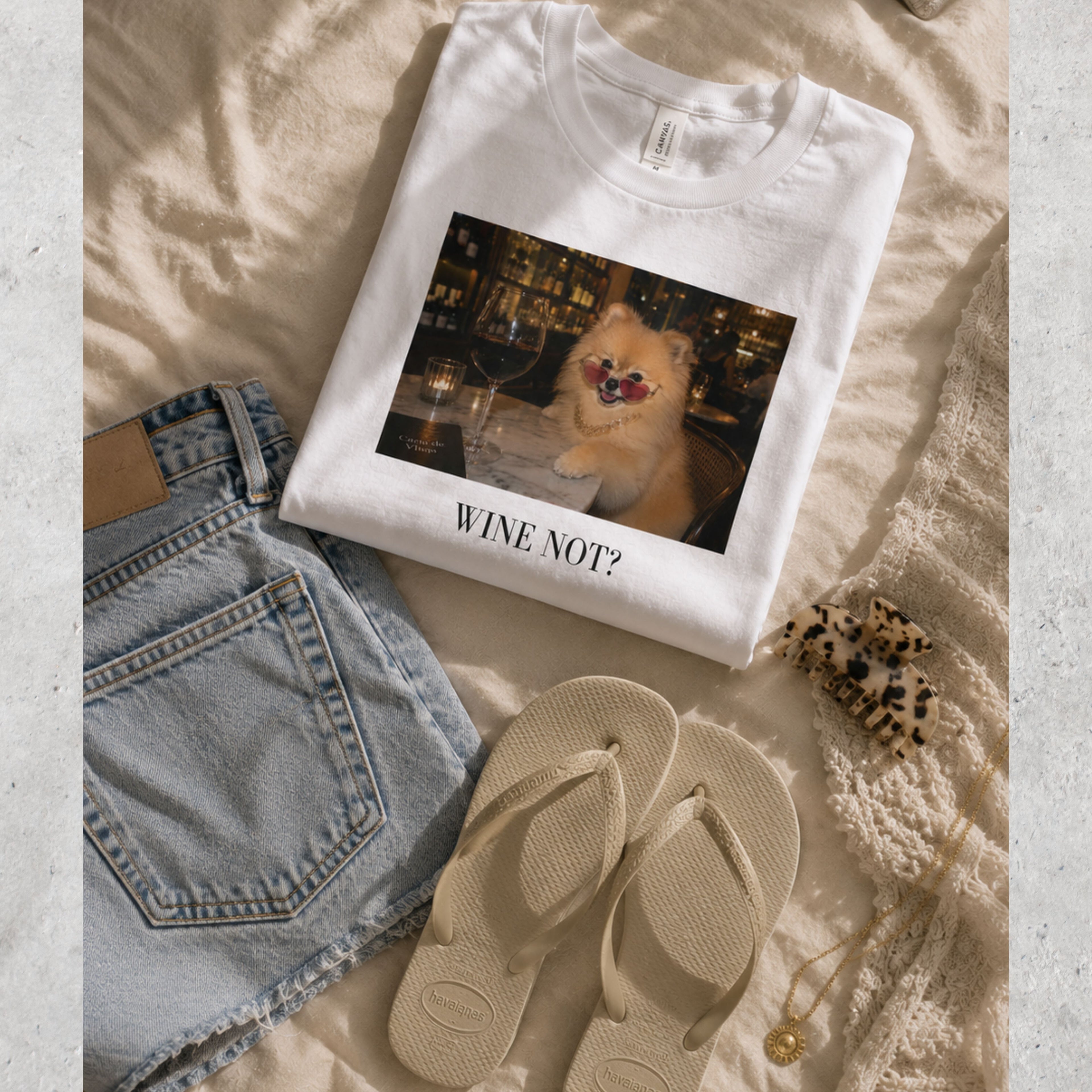 Wine Not? Pomeranian T-Shirt | Funny Dog Lover Tee