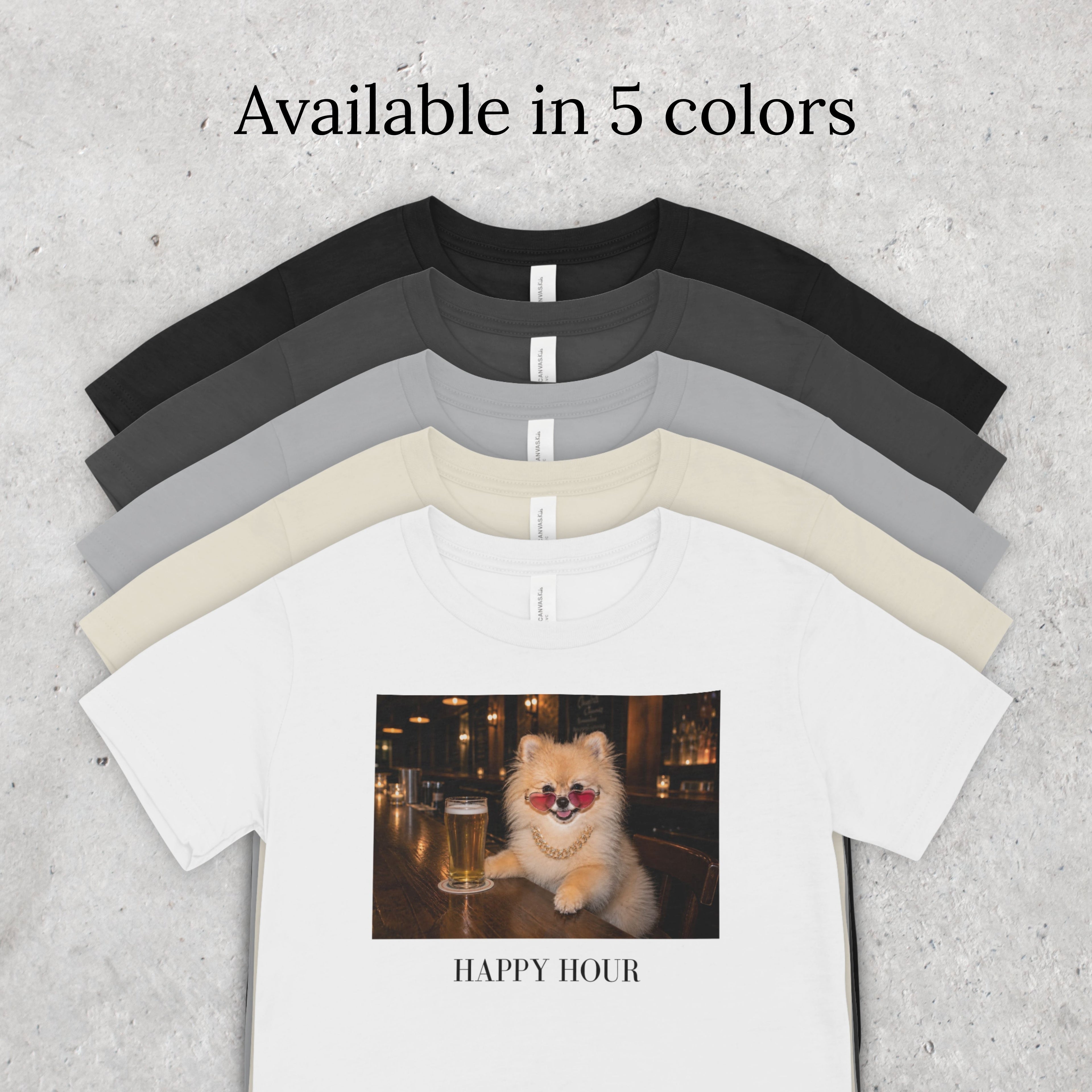 Happy Hour Pomeranian T-Shirt | Funny Dog Lover Tee